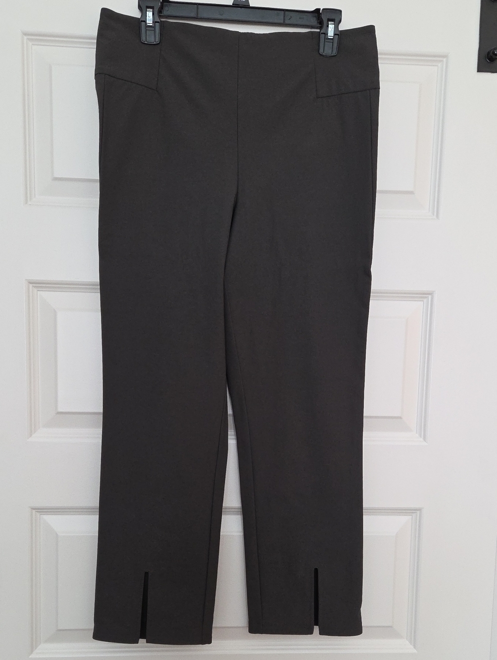 Athleta Dark Olive Green Ankle Ponte Pants with Front Slits